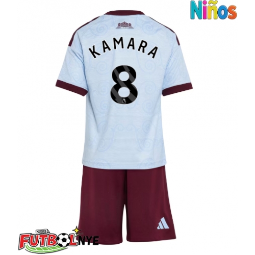 Camiseta Aston Villa Boubacar Kamara #8 Tercera Equipación para niños 2026-27 manga corta (+ pantalones cortos)
